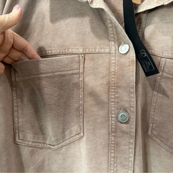 Jane Delancey Women's Plus 3X Brown Knit Button Down Shirt Jacket Top New - Picture 3 of 7